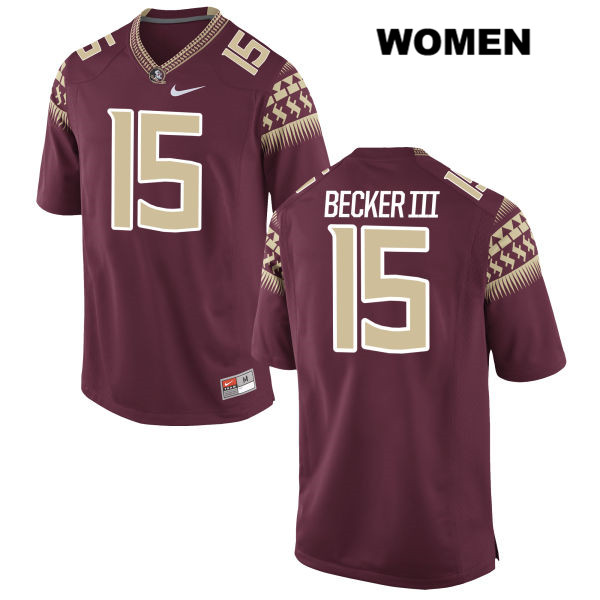 Women's NCAA Nike Florida State Seminoles #15 Carlos Becker III College Red Stitched Authentic Football Jersey KCW6669ZX